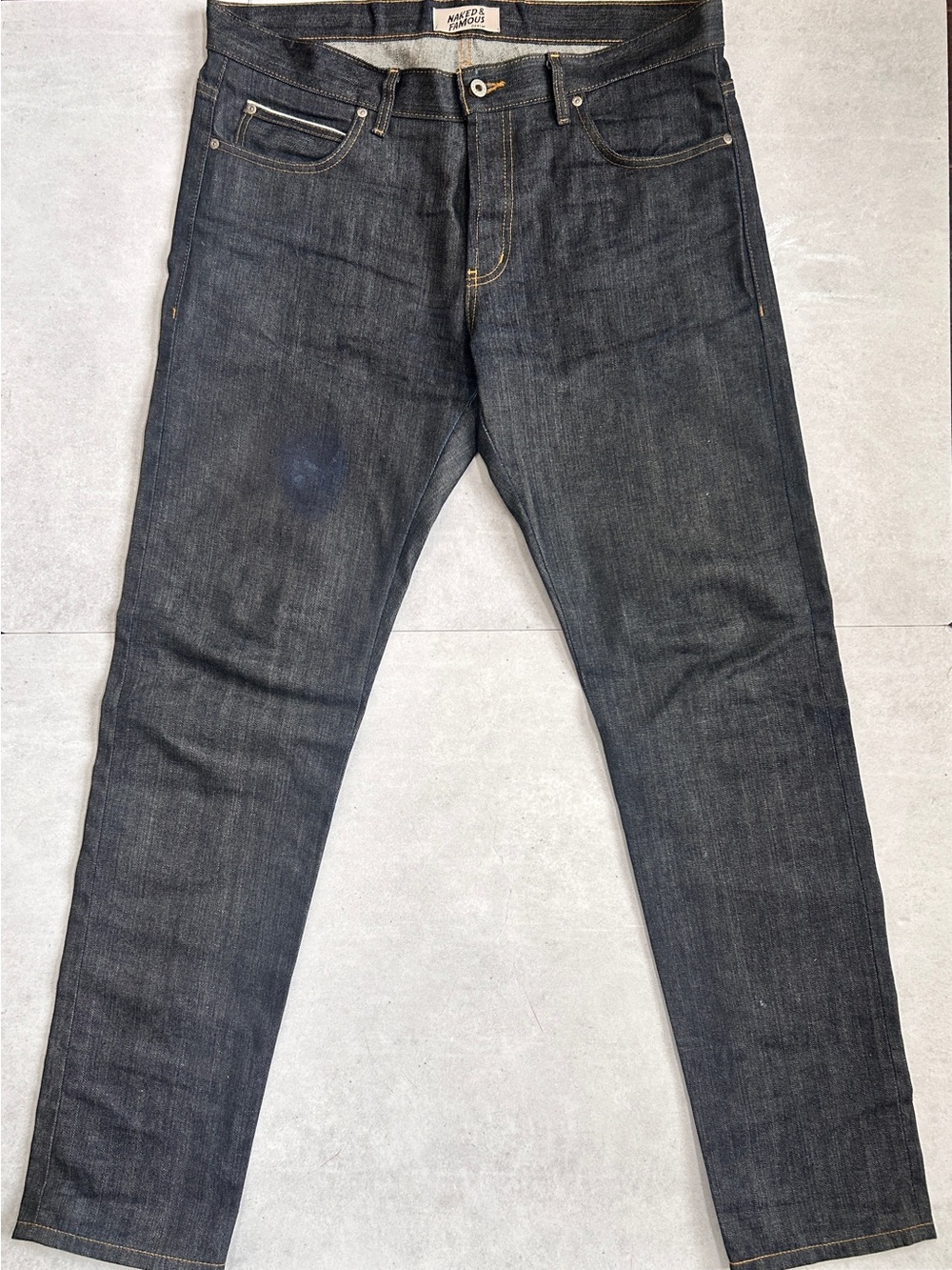 Naked & Famous Super Guy Left Hand Twill Selvedge Jeans Sz 38 Raw Denim